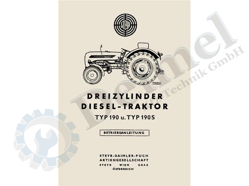 Betriebsanleitung, Heft A5, Steyr Traktor, Type 190, 190s
