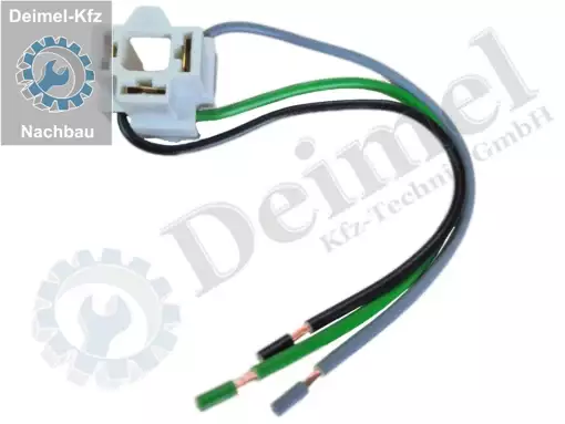 Stecker 3polig Kunststoff, weiß mi Kabeln, für H4 Lampen